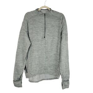 Nike Dri Fit Womens Athletic Track Pullover 1/4 Zip Jacket Shirt Gray size Large